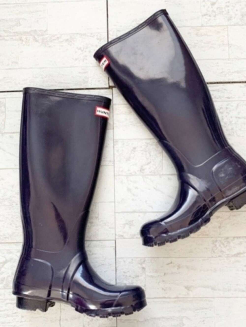 Hunter Original Tall Gloss Rain Boots Purple Aubergine Women’s EU 35/36